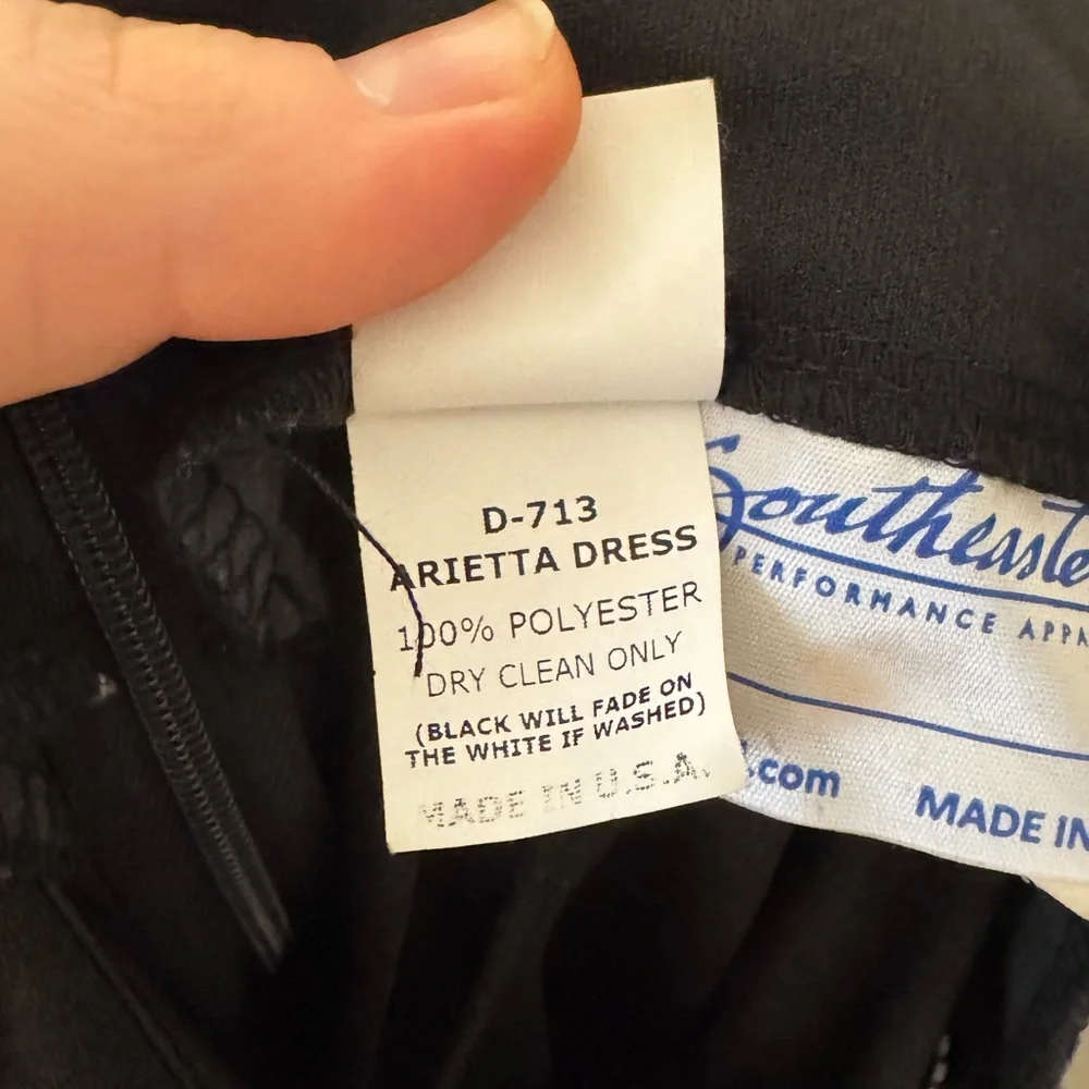 Vintage Southeastern Apparel Dress Black/White Arietta Gown Size 8 0515 - Picture 5 of 5